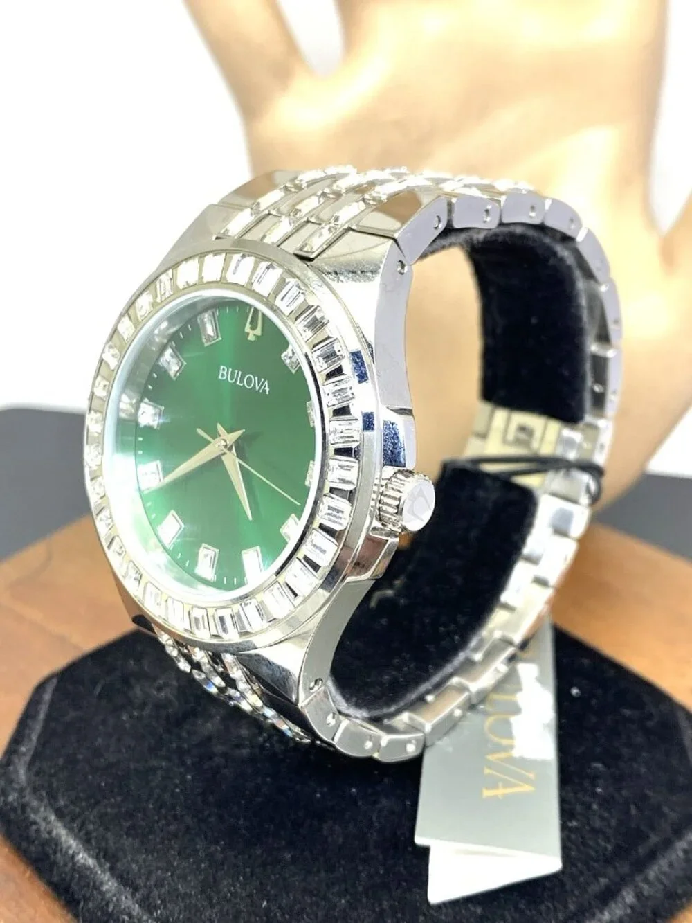 Bulova Men's Watch 96A253 Phantom Quartz Green Dial Steel Crystal Accent 42mm